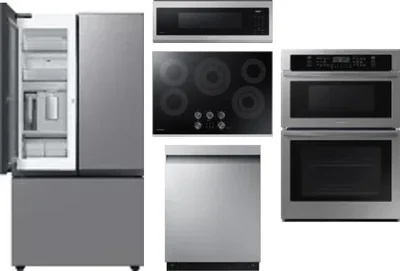 5 Piece Package Includes Refrigerator, Cooktop, Wall Oven, Microwave And Dishwasher