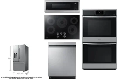 5 Piece Package Includes Refrigerator, Cooktop, Wall Oven, Microwave And Dishwasher