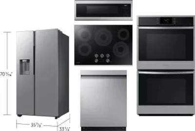 5 Piece Package Includes Refrigerator, Cooktop, Wall Oven, Microwave And Dishwasher