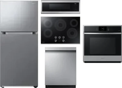 5 Piece Package Includes Refrigerator, Cooktop, Wall Oven, Microwave And Dishwasher