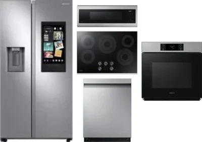 5 Piece Package Includes Refrigerator, Cooktop, Wall Oven, Microwave And Dishwasher