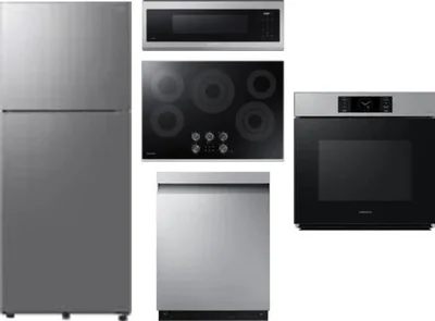 5 Piece Package Includes Refrigerator, Cooktop, Wall Oven, Microwave And Dishwasher