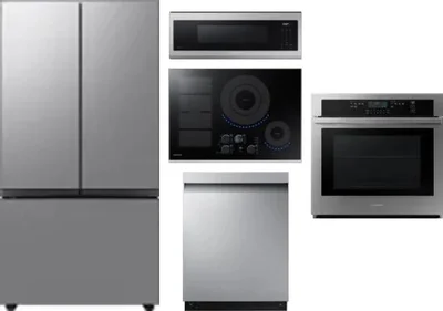 5 Piece Package Includes Refrigerator, Cooktop, Wall Oven, Microwave And Dishwasher