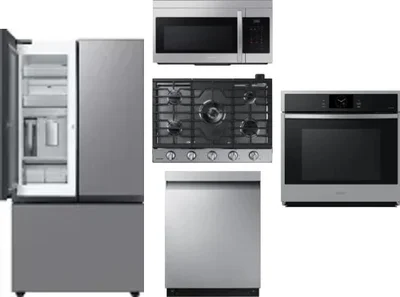 5 Piece Package Includes Refrigerator, Cooktop, Wall Oven, Microwave And Dishwasher