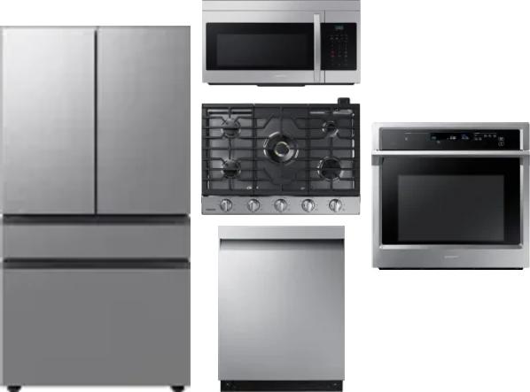 5 Piece Package Includes Refrigerator, Cooktop, Wall Oven, Microwave And Dishwasher
