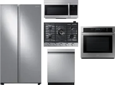 5 Piece Package Includes Refrigerator, Cooktop, Wall Oven, Microwave And Dishwasher