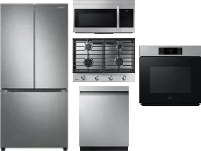 5 Piece Package Includes Refrigerator, Cooktop, Wall Oven, Microwave And Dishwasher