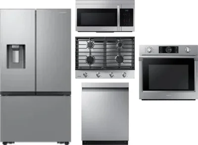 5 Piece Package Includes Refrigerator, Cooktop, Wall Oven, Microwave And Dishwasher