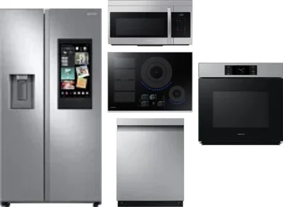5 Piece Package Includes Refrigerator, Cooktop, Wall Oven, Microwave And Dishwasher