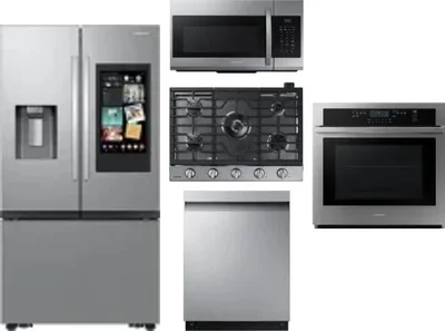 5 Piece Package Includes Refrigerator, Cooktop, Wall Oven, Microwave And Dishwasher