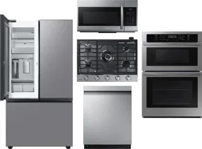 5 Piece Package Includes Refrigerator, Cooktop, Wall Oven, Microwave And Dishwasher