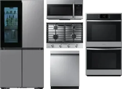 5 Piece Package Includes Refrigerator, Cooktop, Wall Oven, Microwave And Dishwasher