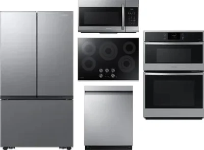 5 Piece Package Includes Refrigerator, Cooktop, Wall Oven, Microwave And Dishwasher