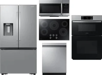 5 Piece Package Includes Refrigerator, Cooktop, Wall Oven, Microwave And Dishwasher