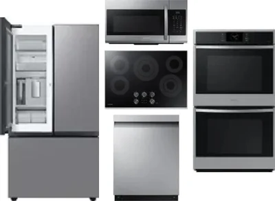 5 Piece Package Includes Refrigerator, Cooktop, Wall Oven, Microwave And Dishwasher