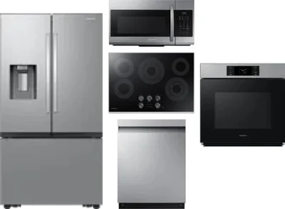 5 Piece Package Includes Refrigerator, Cooktop, Wall Oven, Microwave And Dishwasher