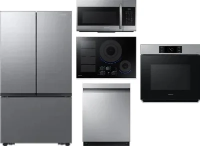 5 Piece Package Includes Refrigerator, Cooktop, Wall Oven, Microwave And Dishwasher