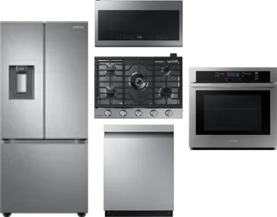 5 Piece Package Includes Refrigerator, Cooktop, Wall Oven, Microwave And Dishwasher