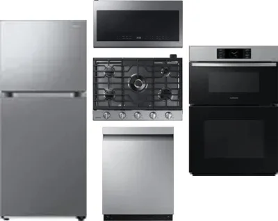 5 Piece Package Includes Refrigerator, Cooktop, Wall Oven, Microwave And Dishwasher