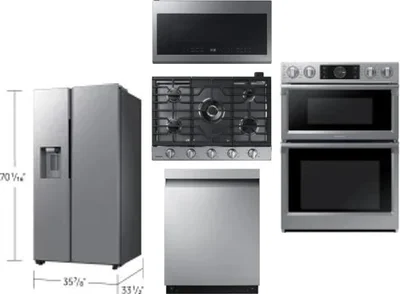 5 Piece Package Includes Refrigerator, Cooktop, Wall Oven, Microwave And Dishwasher
