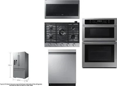 5 Piece Package Includes Refrigerator, Cooktop, Wall Oven, Microwave And Dishwasher