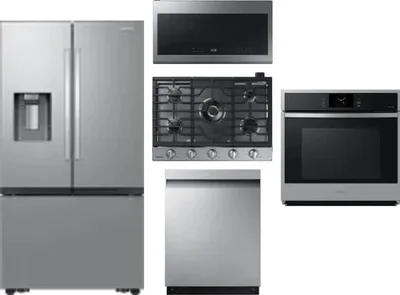 5 Piece Package Includes Refrigerator, Cooktop, Wall Oven, Microwave And Dishwasher