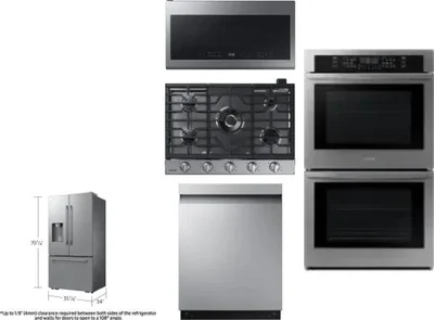 5 Piece Package Includes Refrigerator, Cooktop, Wall Oven, Microwave And Dishwasher