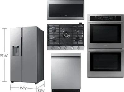 5 Piece Package Includes Refrigerator, Cooktop, Wall Oven, Microwave And Dishwasher