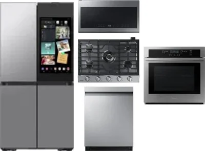 5 Piece Package Includes Refrigerator, Cooktop, Wall Oven, Microwave And Dishwasher