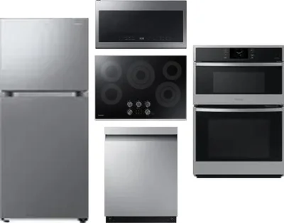 5 Piece Package Includes Refrigerator, Cooktop, Wall Oven, Microwave And Dishwasher