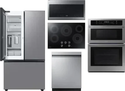 5 Piece Package Includes Refrigerator, Cooktop, Wall Oven, Microwave And Dishwasher