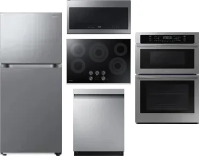 5 Piece Package Includes Refrigerator, Cooktop, Wall Oven, Microwave And Dishwasher