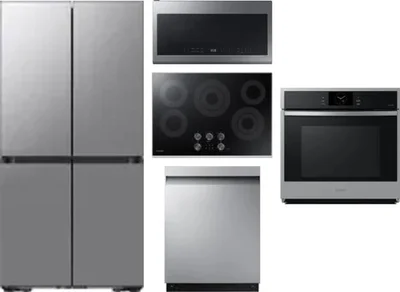 5 Piece Package Includes Refrigerator, Cooktop, Wall Oven, Microwave And Dishwasher