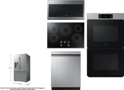 5 Piece Package Includes Refrigerator, Cooktop, Wall Oven, Microwave And Dishwasher
