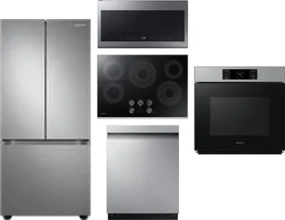 5 Piece Package Includes Refrigerator, Cooktop, Wall Oven, Microwave And Dishwasher