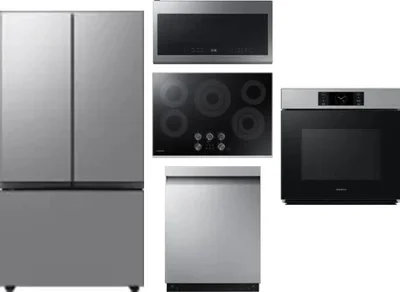 5 Piece Package Includes Refrigerator, Cooktop, Wall Oven, Microwave And Dishwasher