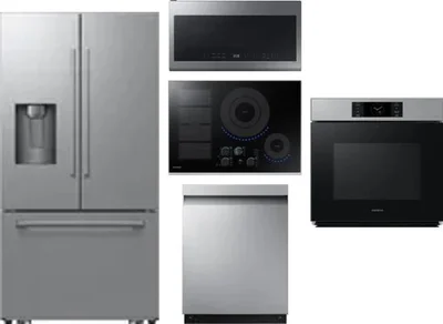 5 Piece Package Includes Refrigerator, Cooktop, Wall Oven, Microwave And Dishwasher