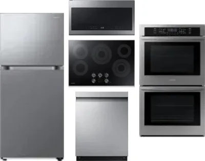 5 Piece Package Includes Refrigerator, Cooktop, Wall Oven, Microwave And Dishwasher