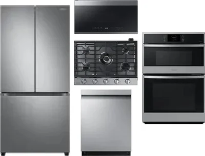 5 Piece Package Includes Refrigerator, Cooktop, Wall Oven, Microwave And Dishwasher