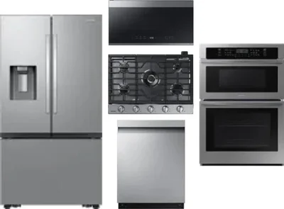 5 Piece Package Includes Refrigerator, Cooktop, Wall Oven, Microwave And Dishwasher