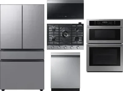 5 Piece Package Includes Refrigerator, Cooktop, Wall Oven, Microwave And Dishwasher