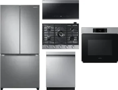 5 Piece Package Includes Refrigerator, Cooktop, Wall Oven, Microwave And Dishwasher