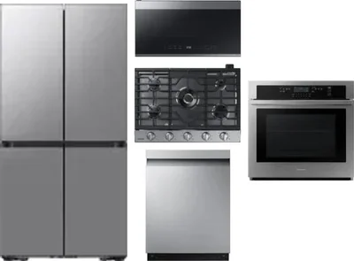 5 Piece Package Includes Refrigerator, Cooktop, Wall Oven, Microwave And Dishwasher