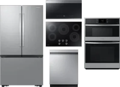 5 Piece Package Includes Refrigerator, Cooktop, Wall Oven, Microwave And Dishwasher