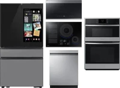 5 Piece Package Includes Refrigerator, Cooktop, Wall Oven, Microwave And Dishwasher