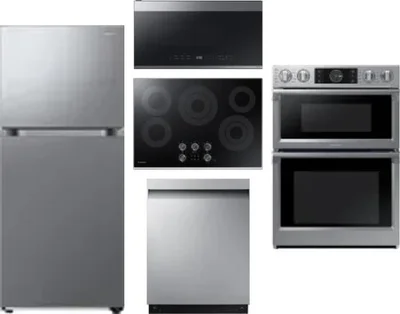 5 Piece Package Includes Refrigerator, Cooktop, Wall Oven, Microwave And Dishwasher