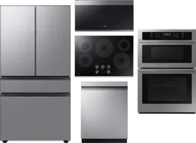 5 Piece Package Includes Refrigerator, Cooktop, Wall Oven, Microwave And Dishwasher
