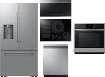 5 Piece Package Includes Refrigerator, Cooktop, Wall Oven, Microwave And Dishwasher