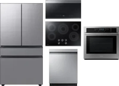 5 Piece Package Includes Refrigerator, Cooktop, Wall Oven, Microwave And Dishwasher