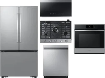 5 Piece Package Includes Refrigerator, Cooktop, Wall Oven, Microwave And Dishwasher